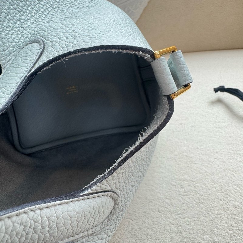 Hermes愛馬仕 picotin 菜籃子 18寸 togo 牛皮聖杯藍 金扣 Z刻2021年-22