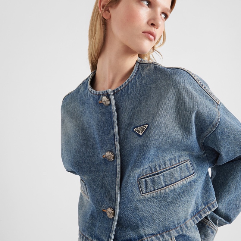 Prada 女士 徽標細節牛仔外套IT-36 IT-42碼-1