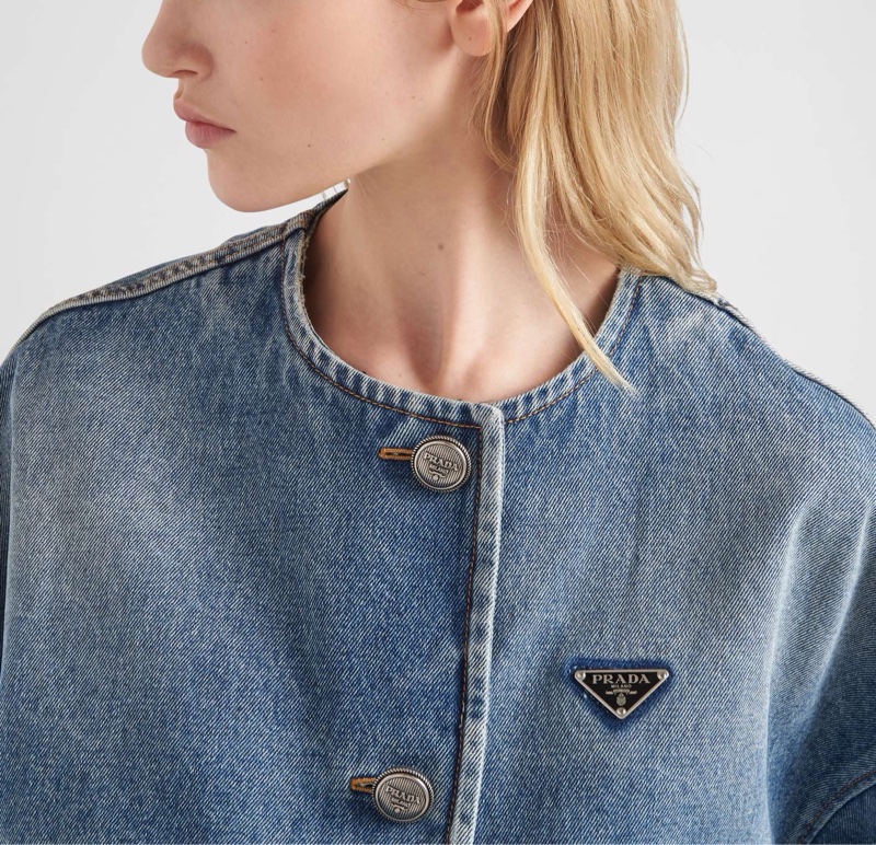 Prada 女士 徽標細節牛仔外套IT-36 IT-42碼-2