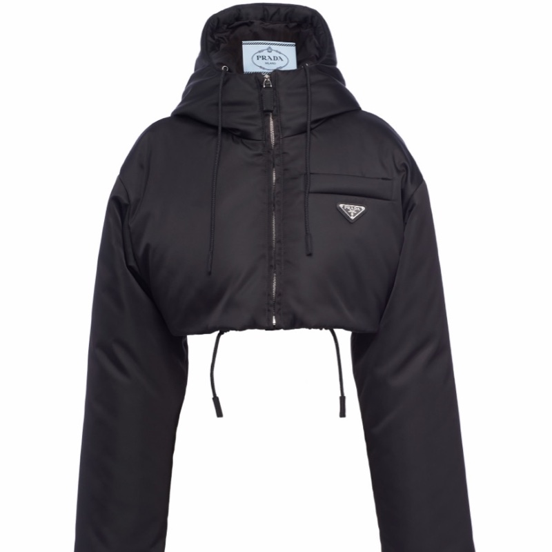 Prada 女士 Re-Nylon短款連帽羽絨服IT-36 IT-38碼-0