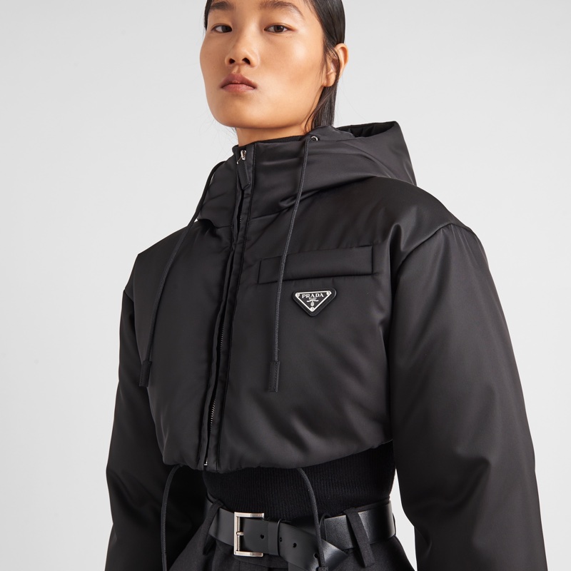 Prada 女士 Re-Nylon短款連帽羽絨服IT-36 IT-38碼-3