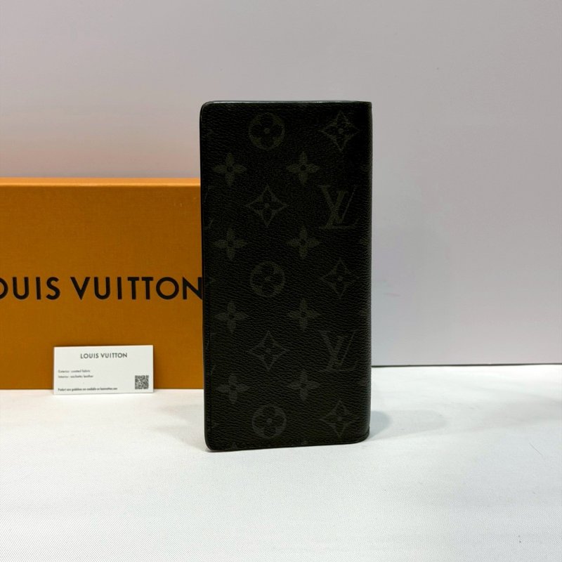 LV BRAZZA 黑花對開長夾-1