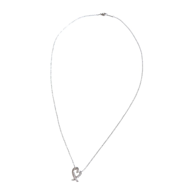 TIFFANY & CO. Paloma Picasso PT950鉑金 滿鑽 愛心💗 頸鏈-2