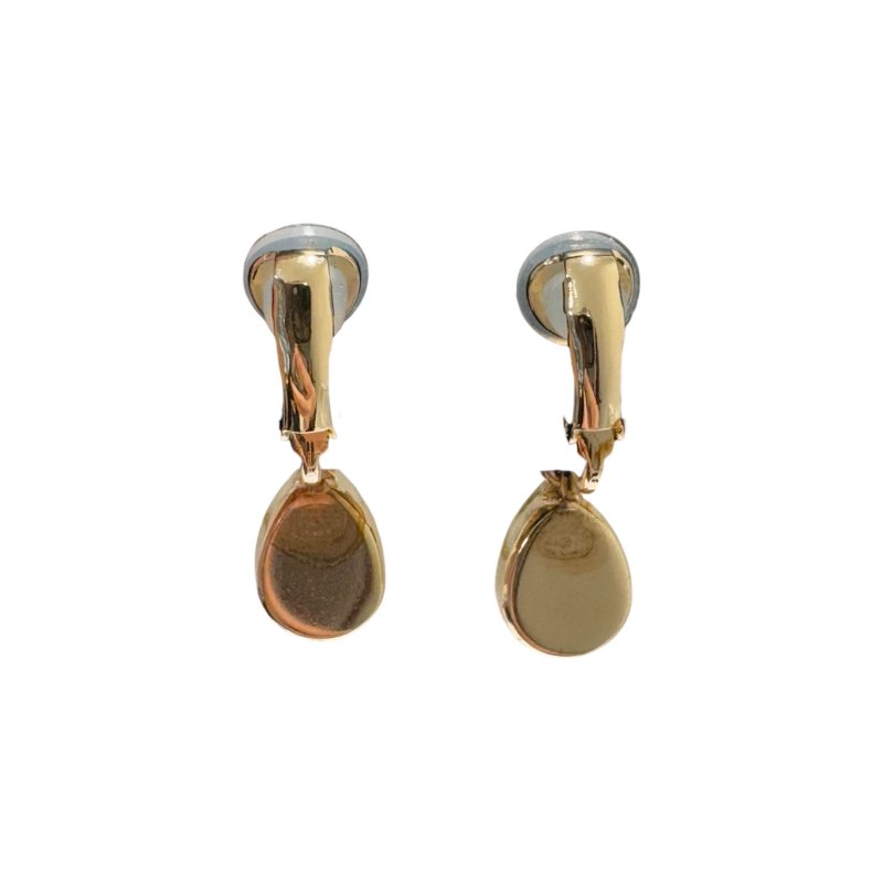 CHANEL 香奈兒 垂水晶耳夾 淡金-3