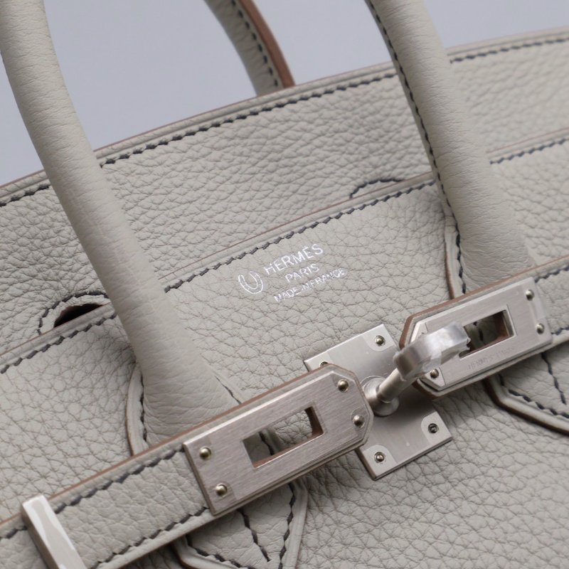HERMES Birkin 25 - 珍珠灰拚黑-11