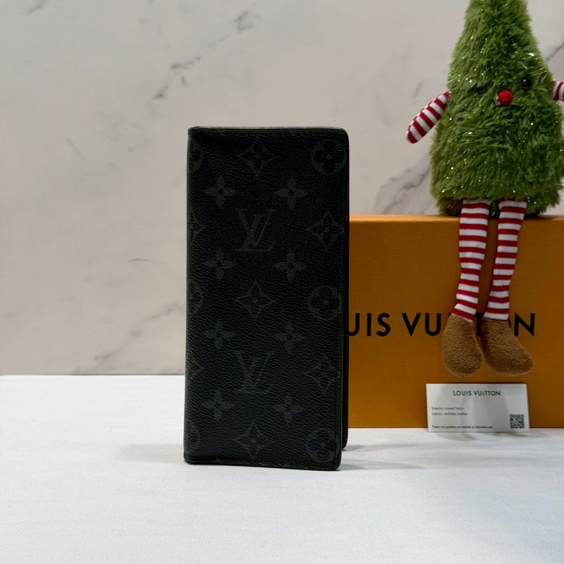 LV BRAZZA 黑老花對開長夾-0