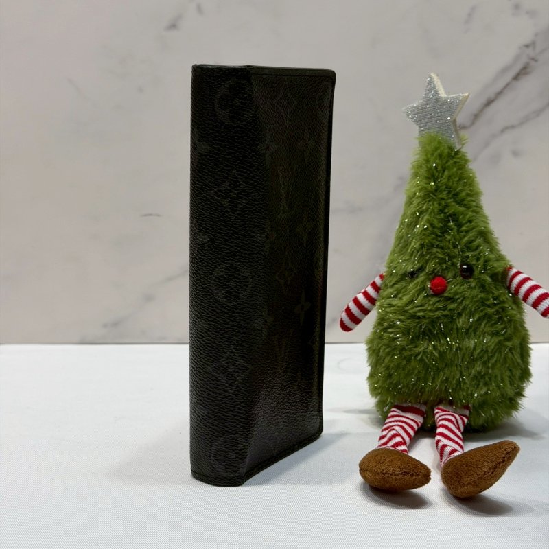 LV BRAZZA 黑老花對開長夾-3