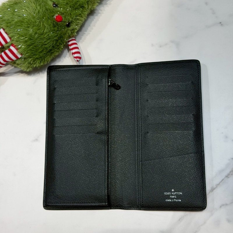 LV BRAZZA 黑老花對開長夾-4