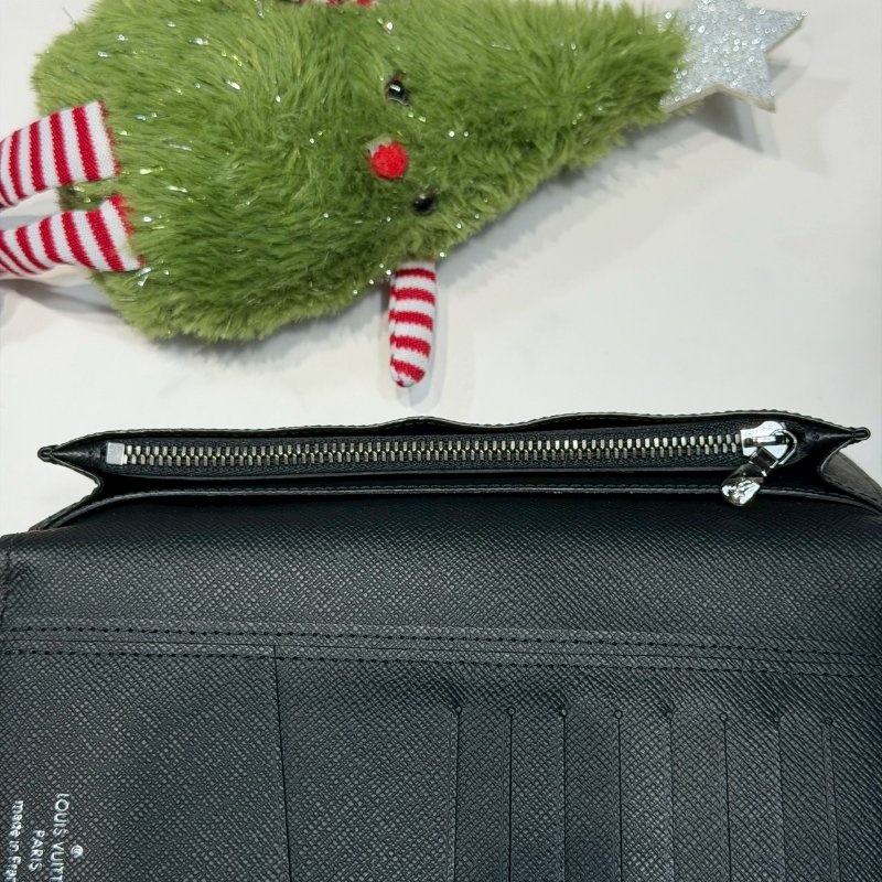 LV BRAZZA 黑老花對開長夾-5