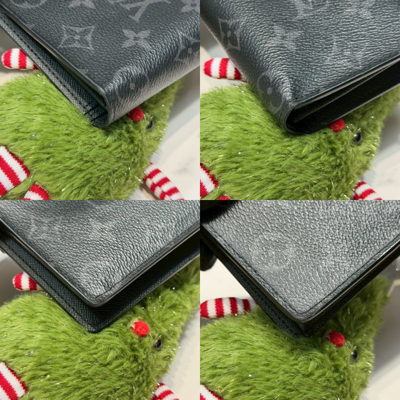 LV BRAZZA 黑老花對開長夾-7