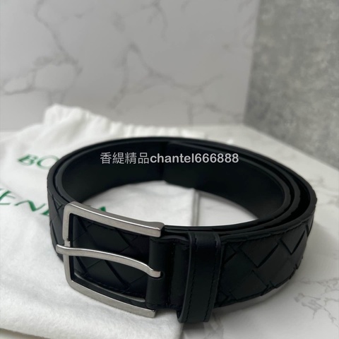 香緹國際精品 284 BV黑編織皮帶