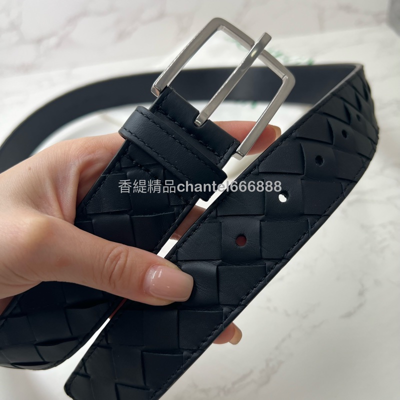 香緹國際精品 284 BV黑編織皮帶-3