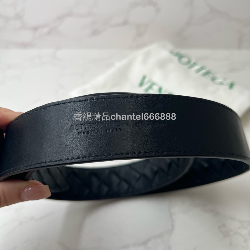 香緹國際精品 284 BV黑編織皮帶-4