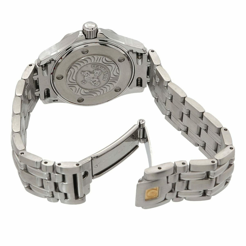 歐米茄海馬系列專業潛水錶 300 公尺 2583.80 女士腕錶，附日期顯示，藍色石英機芯-3