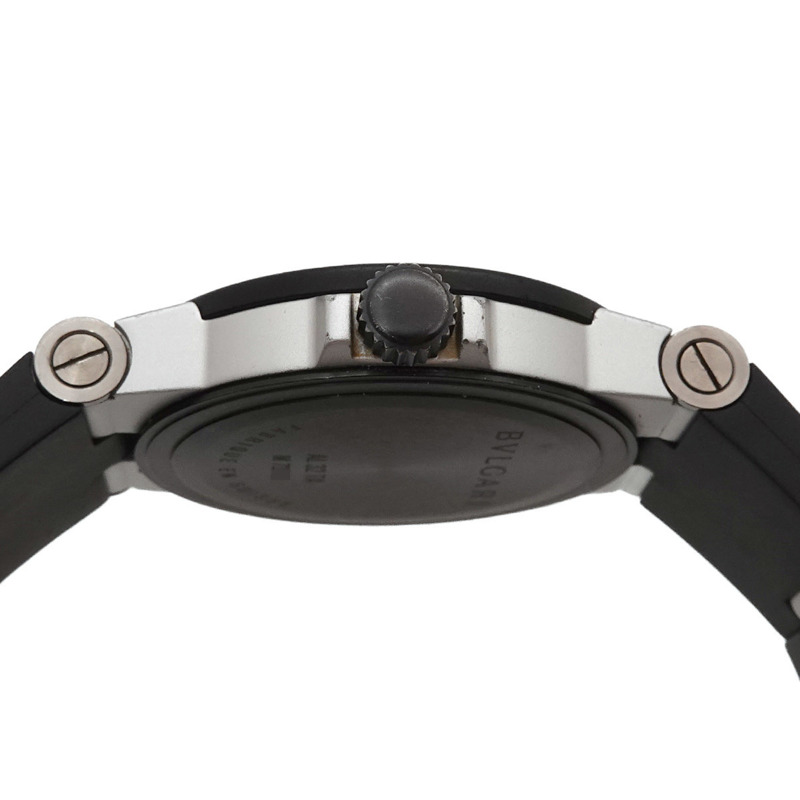 寶格麗 (BVLGARI) AL32TA 鋁合金女士腕錶，鑲嵌 18 顆鑽石，日期顯示，黑色石英機芯-4