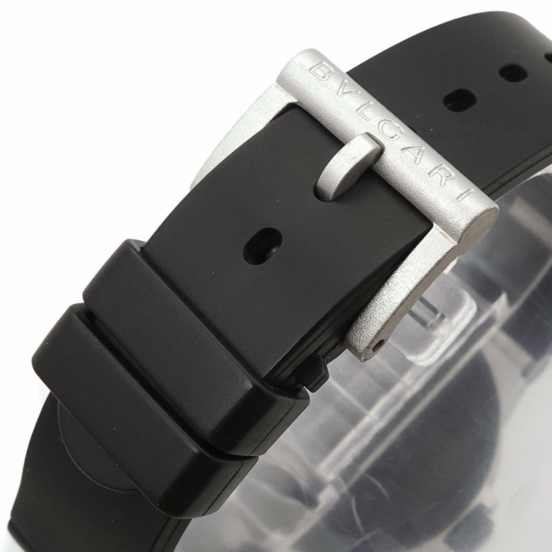 寶格麗 (BVLGARI) AL32TA 鋁合金女士腕錶，鑲嵌 18 顆鑽石，日期顯示，黑色石英機芯-5