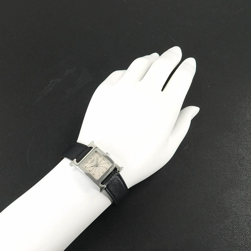 愛馬仕 H 系列 HH1 210 女士銀色石英錶-2