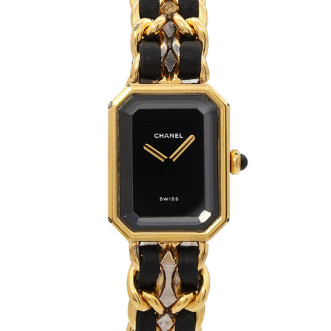 香奈兒 Premiere 女士腕錶，L 碼，H0001，黑金配色，石英機芯