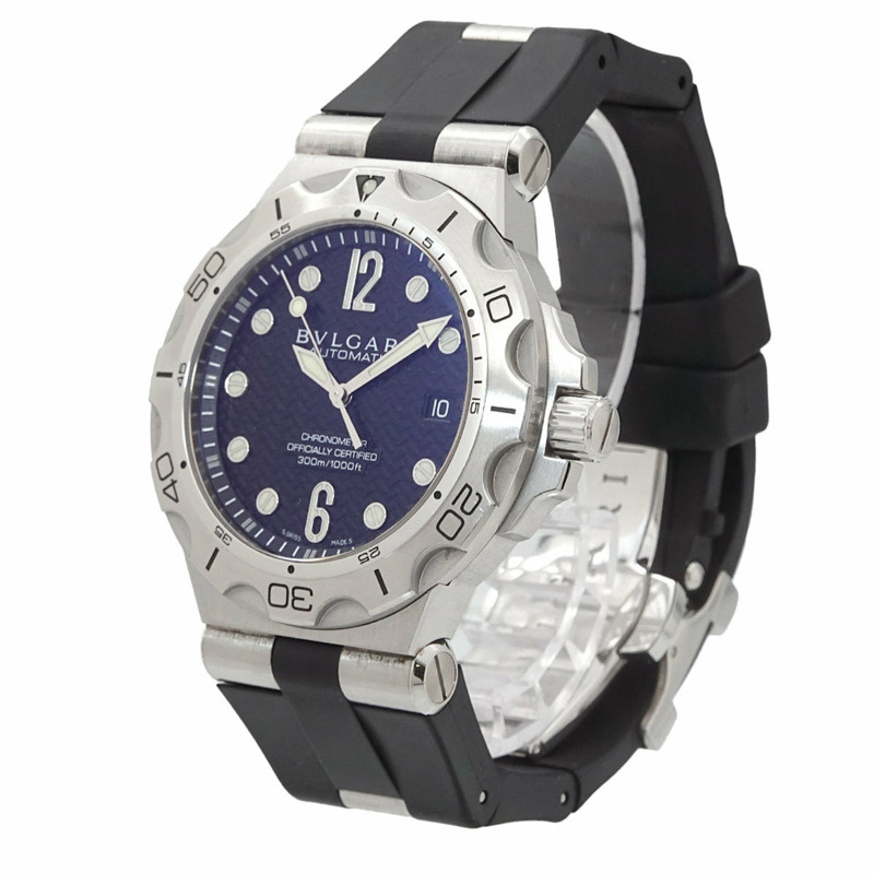 寶格麗 Diagono Professional Scuba Aqua DP42SSD 男士腕錶，附日期顯示，黑色，自動機械錶-2
