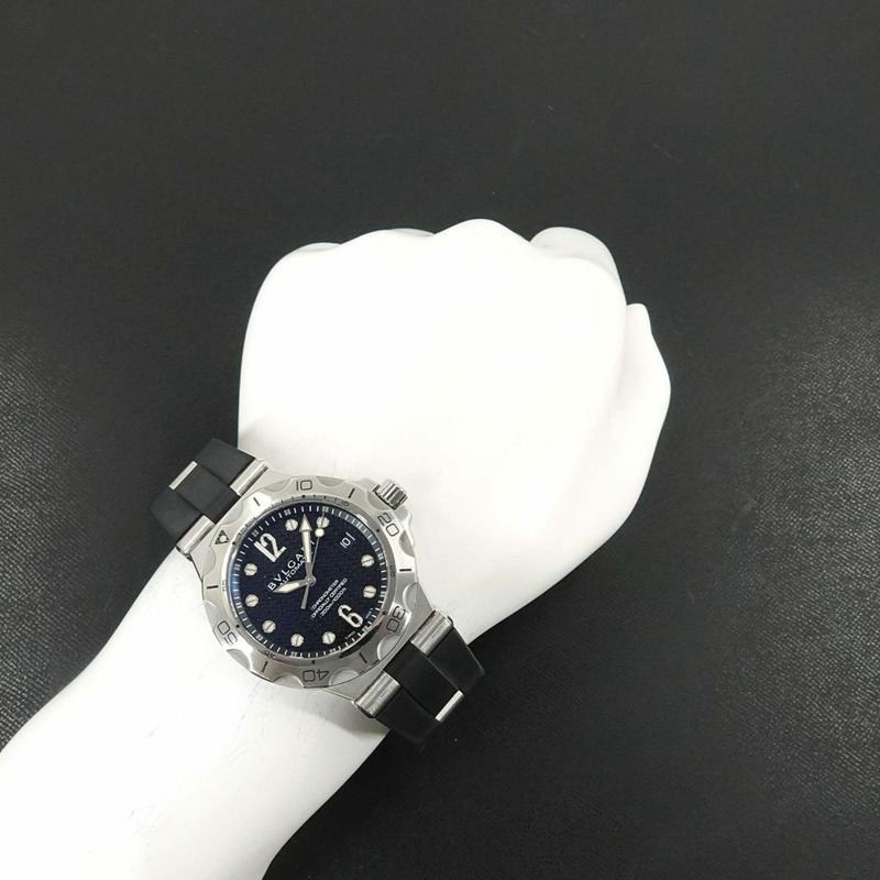 寶格麗 Diagono Professional Scuba Aqua DP42SSD 男士腕錶，附日期顯示，黑色，自動機械錶-3