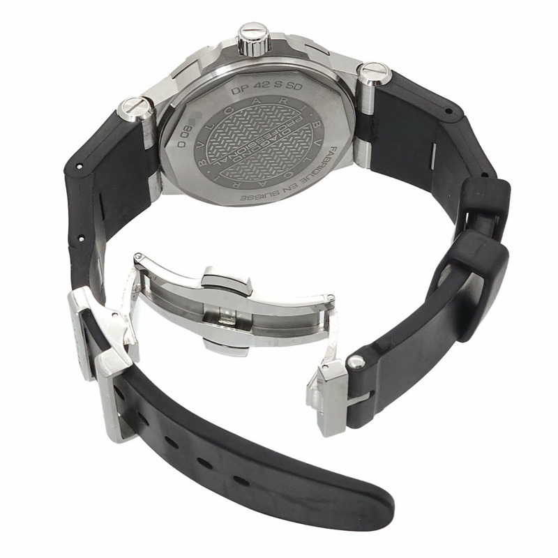 寶格麗 Diagono Professional Scuba Aqua DP42SSD 男士腕錶，附日期顯示，黑色，自動機械錶-4