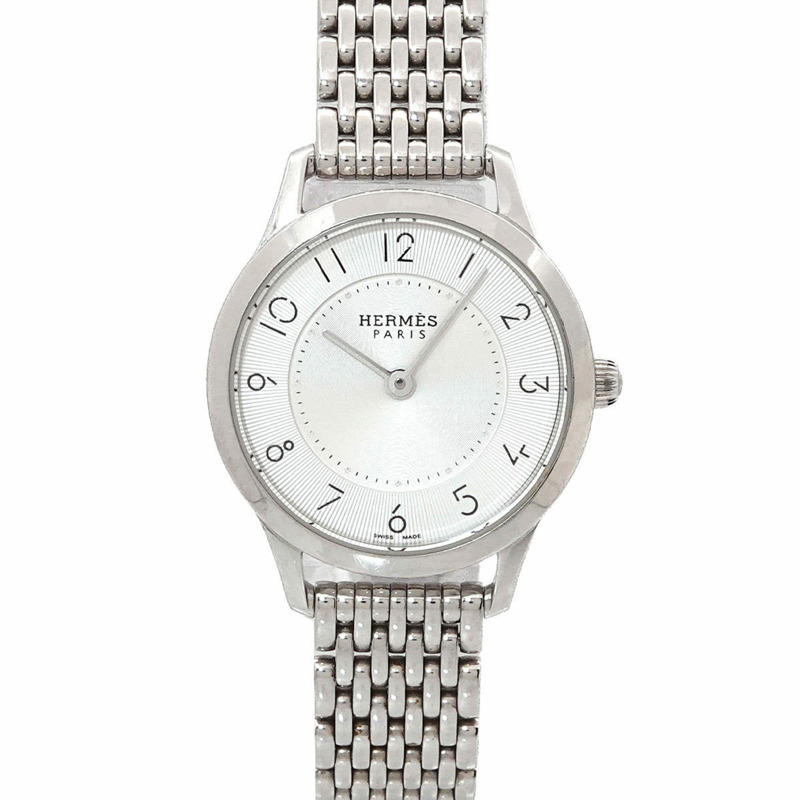 愛馬仕 CA2 110 女士銀色石英超薄腕錶-0