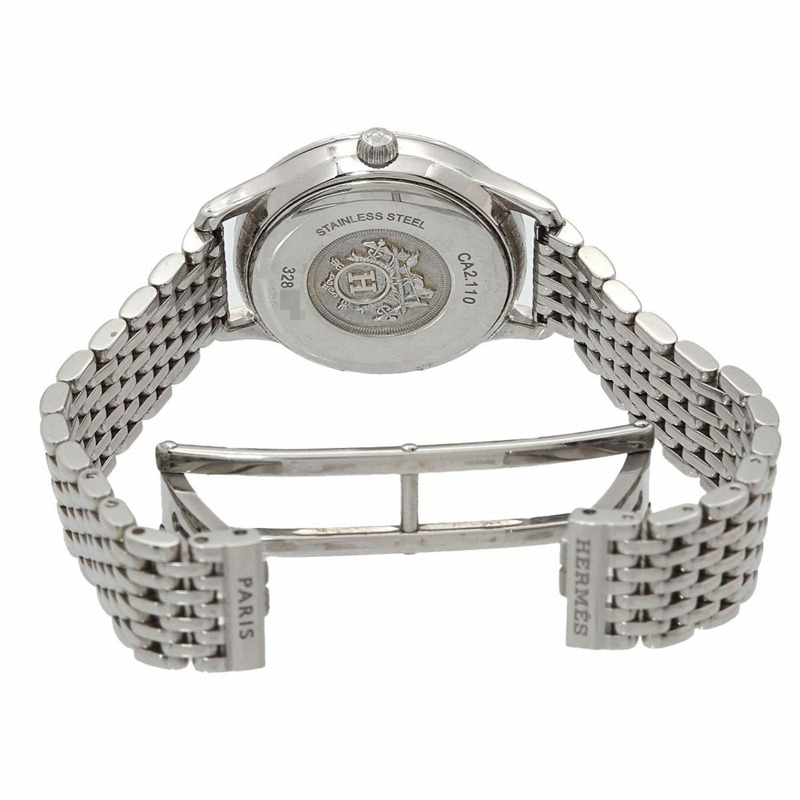 愛馬仕 CA2 110 女士銀色石英超薄腕錶-4