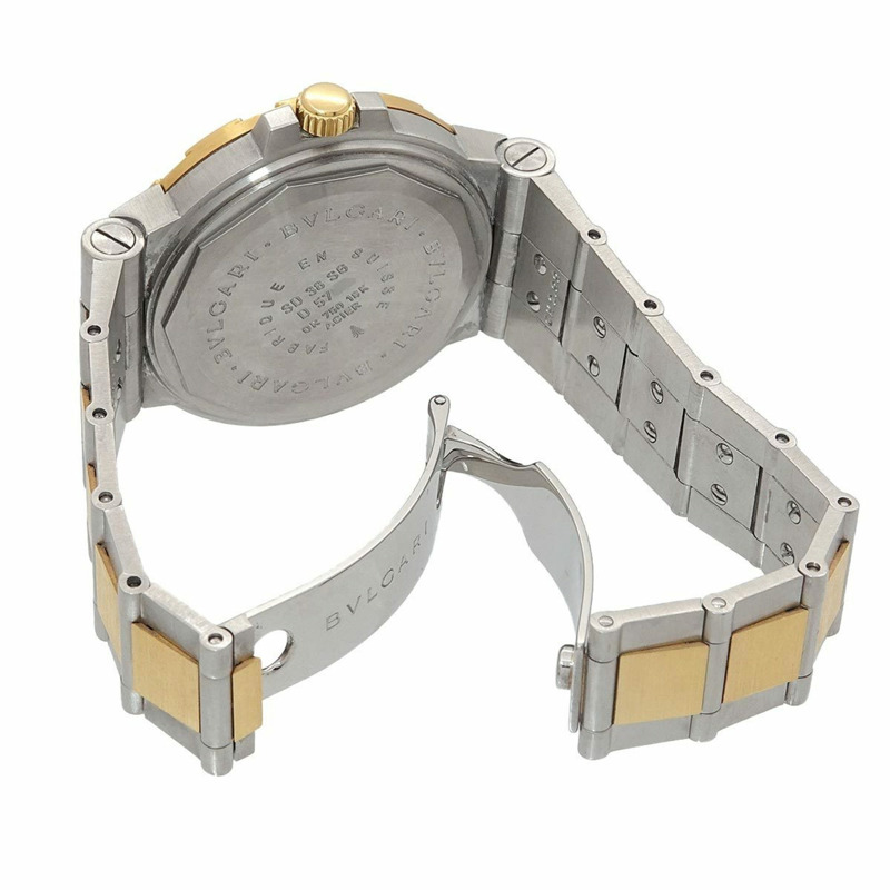 寶格麗 Diagono Scuba Combi SD38SG 男士腕錶,附日期顯示,黑色錶殼,18K黃金材質,自動上鍊機芯-4