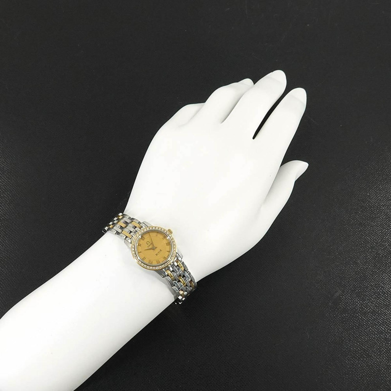 歐米茄 (OMEGA) DeVille Prestige 雙色 413 25 22 60 08 001 女士腕錶，鑲鑽錶圈，黃金及黃色石英機芯-2
