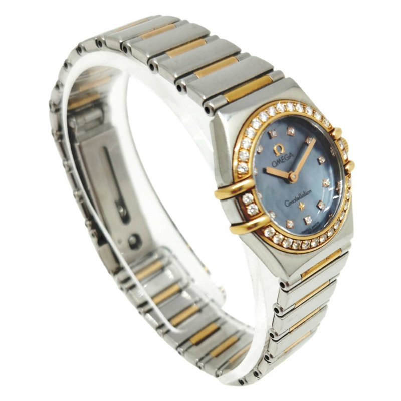 歐米茄星座系列 My Choice 美國限量版(1499 枚)K18PG 精鋼錶殼,鑲鑽藍色錶盤,型號 1357.77 女士腕錶-2