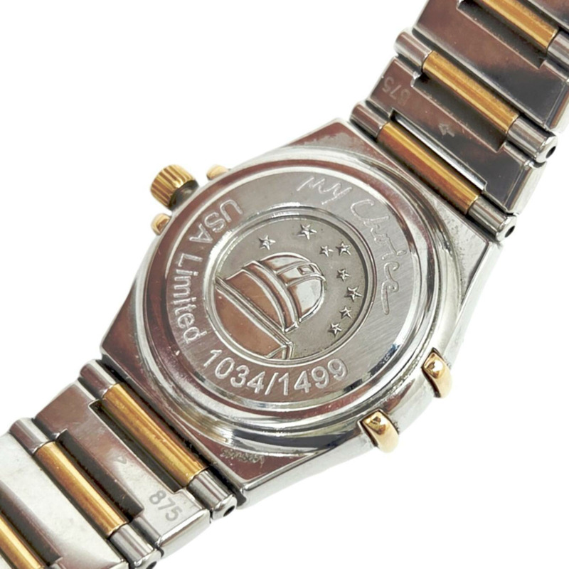 歐米茄星座系列 My Choice 美國限量版(1499 枚)K18PG 精鋼錶殼,鑲鑽藍色錶盤,型號 1357.77 女士腕錶-6