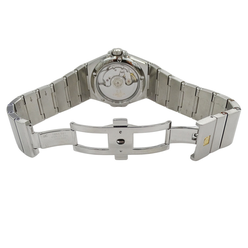 歐米茄星座系列 123.10.35.20.002 男士同軸自動上鍊腕錶,不鏽鋼錶殼,銀色和藍色錶背,拋光處理-3