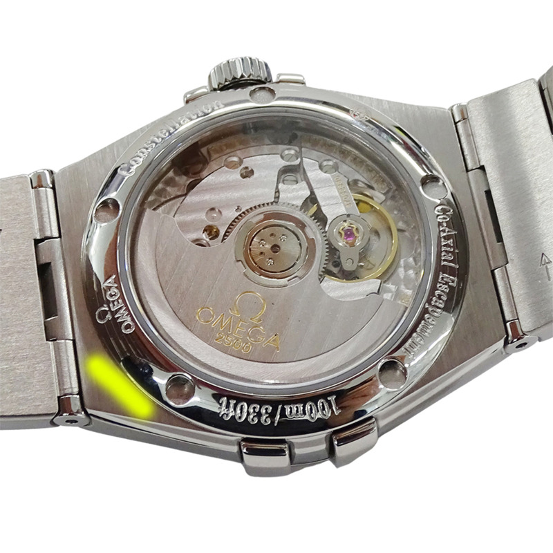 歐米茄星座系列 123.10.35.20.002 男士同軸自動上鍊腕錶,不鏽鋼錶殼,銀色和藍色錶背,拋光處理-6