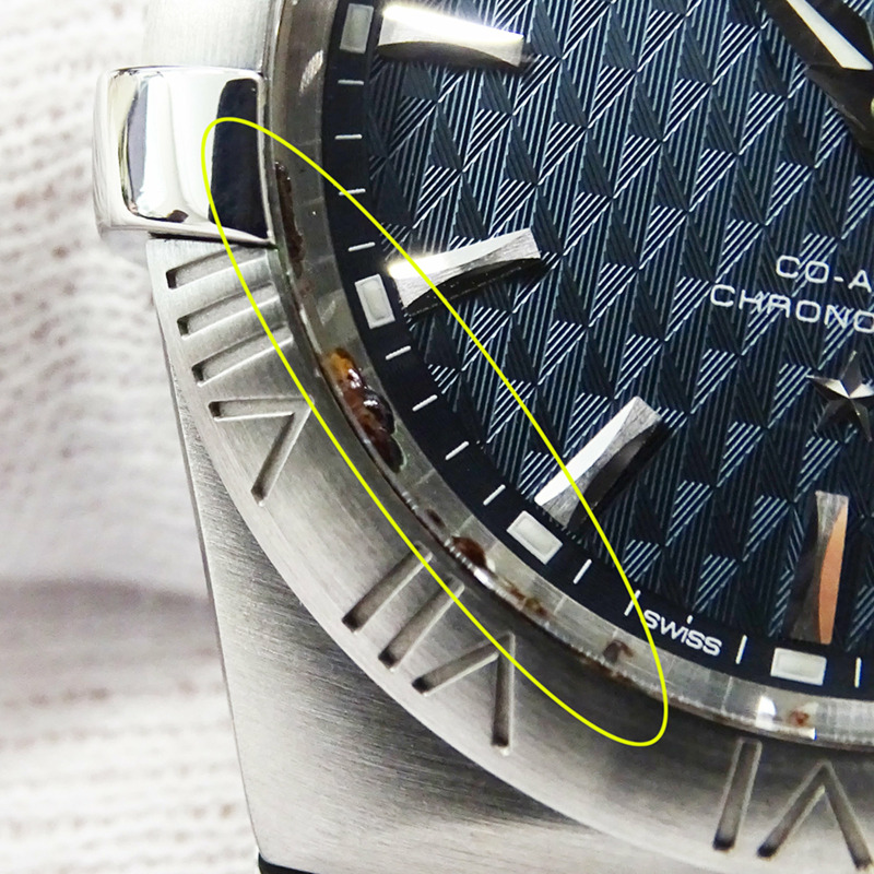 歐米茄星座系列 123.10.35.20.002 男士同軸自動上鍊腕錶,不鏽鋼錶殼,銀色和藍色錶背,拋光處理-10