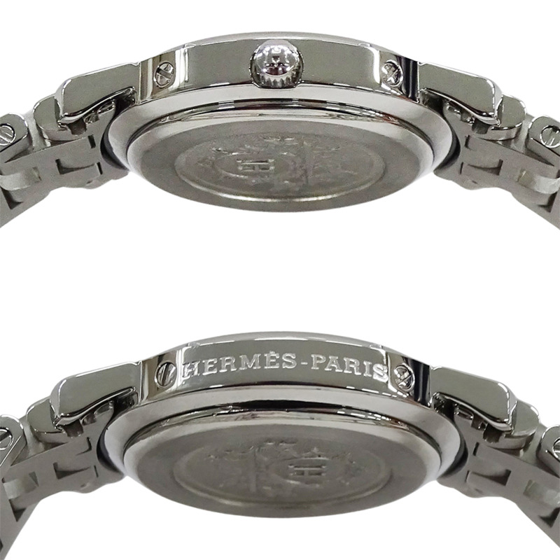 愛馬仕 Clipper Date 女士石英腕錶，不鏽鋼材質，CL4.210，銀/白色，拋光處理-2