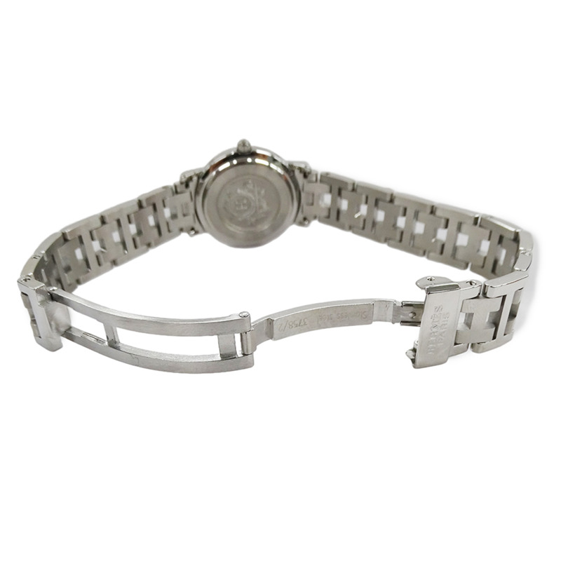 愛馬仕 Clipper Date 女士石英腕錶，不鏽鋼材質，CL4.210，銀/白色，拋光處理-3