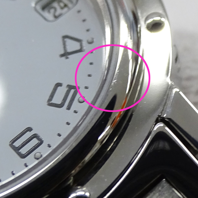 愛馬仕 Clipper Date 女士石英腕錶，不鏽鋼材質，CL4.210，銀/白色，拋光處理-10