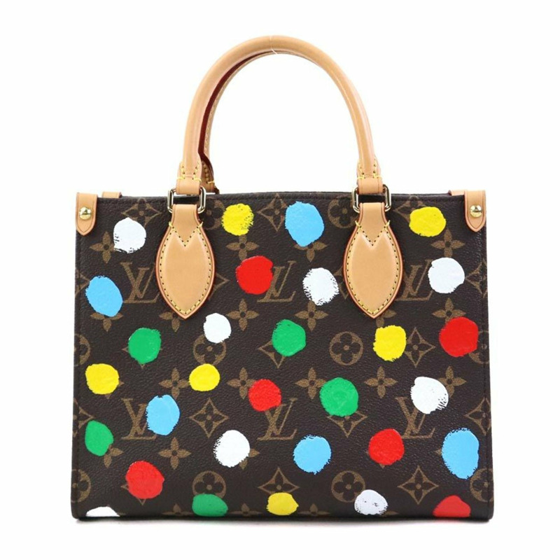 路易威登 On the Go PM Monogram 帆布手提包/單肩包,棕色和多色拼接 (LV x YK) - 女士款,M46380,免運費,90238k-2