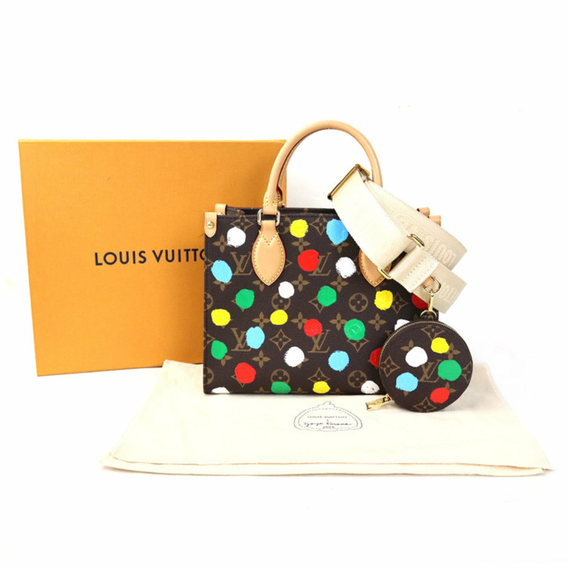 路易威登 On the Go PM Monogram 帆布手提包/單肩包,棕色和多色拼接 (LV x YK) - 女士款,M46380,免運費,90238k-16