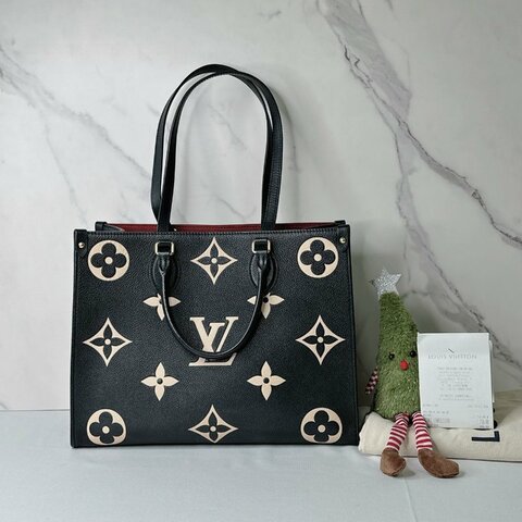 LV OnTheGo MM雙色牛皮托特包