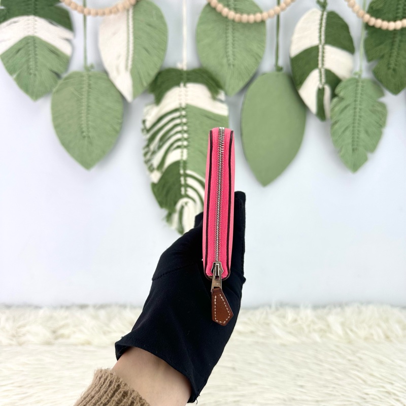 HERMES Silk’In classic 粉紅色 絲巾長銀包 T Stamp Epsom皮-2