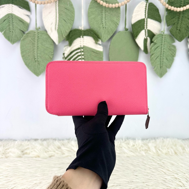 HERMES Silk’In classic 粉紅色 絲巾長銀包 T Stamp Epsom皮-3