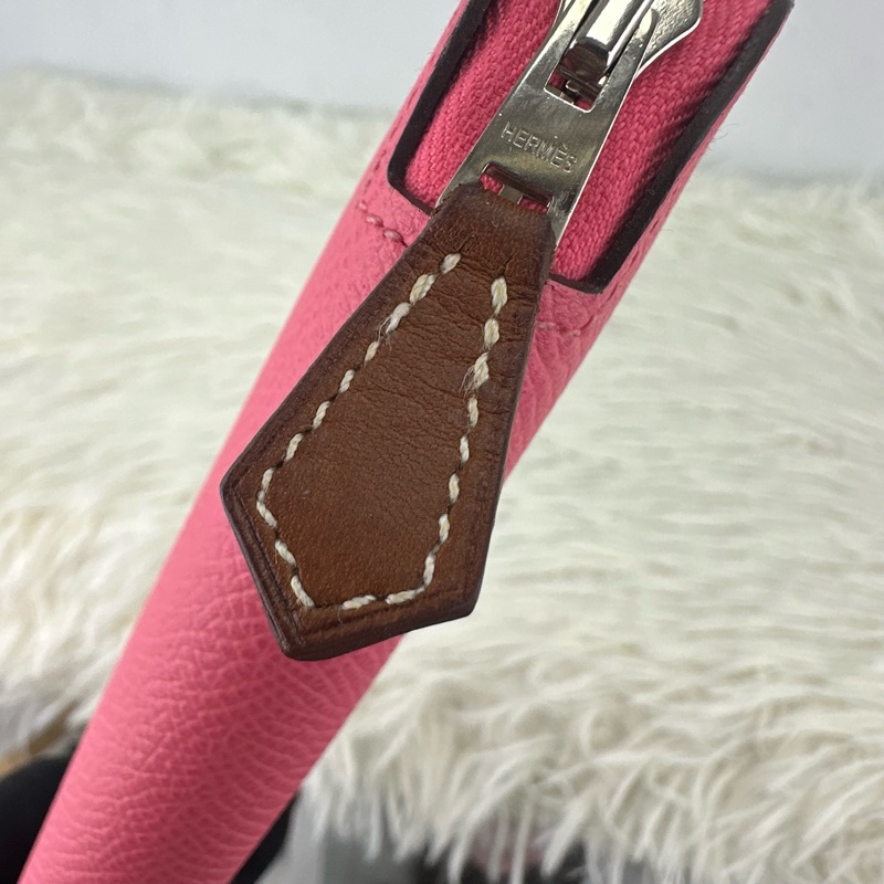 HERMES Silk’In classic 粉紅色 絲巾長銀包 T Stamp Epsom皮-6