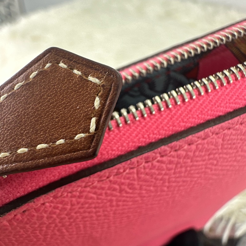 HERMES Silk’In classic 粉紅色 絲巾長銀包 T Stamp Epsom皮-7