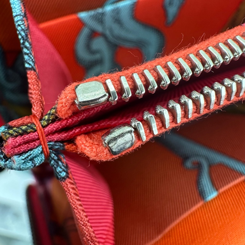HERMES Silk’In classic 粉紅色 絲巾長銀包 T Stamp Epsom皮-8