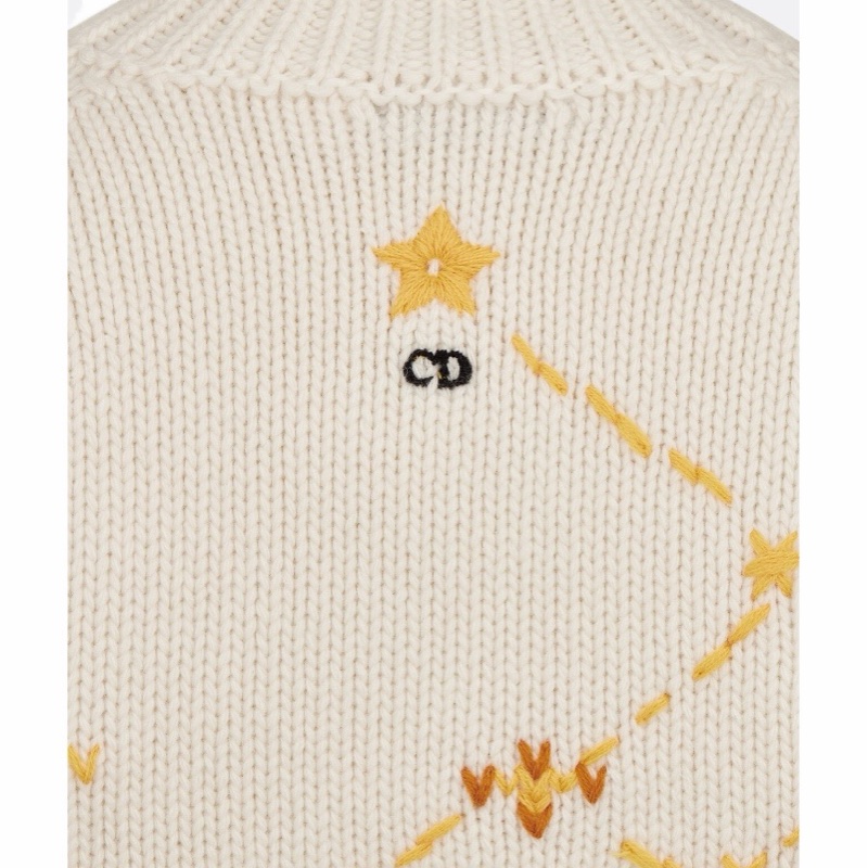 Dior 女士 圖案鉗花短袖針織毛衣FR-34碼-4