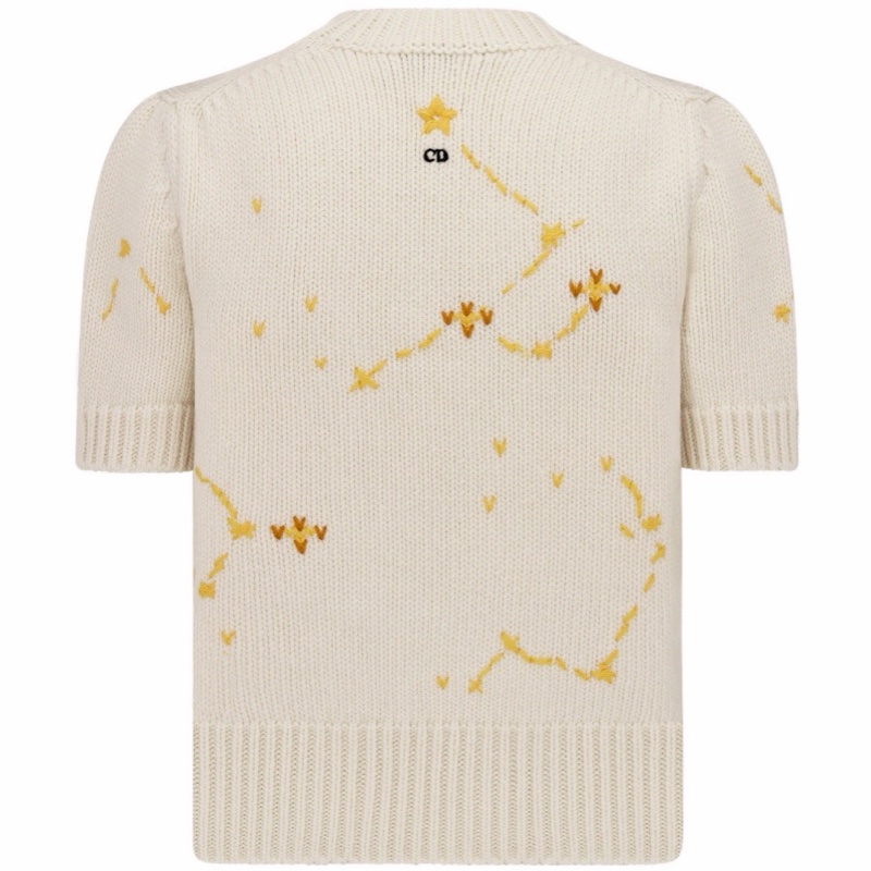 Dior 女士 圖案鉗花短袖針織毛衣FR-34碼-5