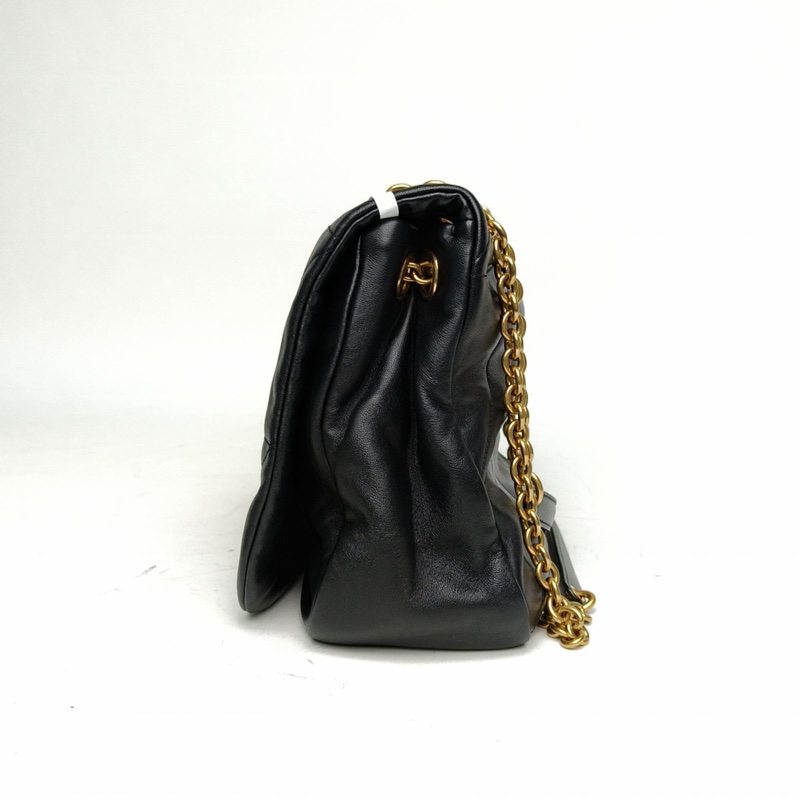 YSL JAMIE43Logo標識鏈條單肩包黑色羊皮金扣-1