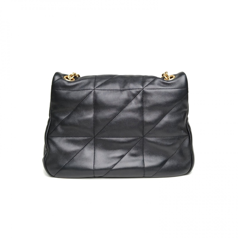 YSL JAMIE43Logo標識鏈條單肩包黑色羊皮金扣-2