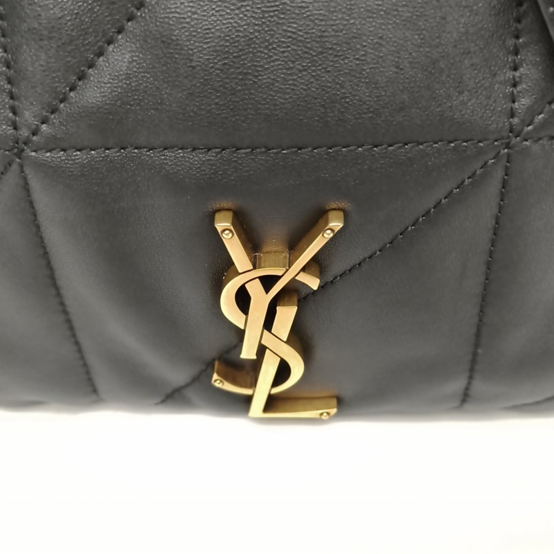 YSL JAMIE43Logo標識鏈條單肩包黑色羊皮金扣-4